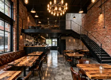 Restaurant floating stairs