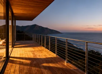 Outdoor deck cable railing
